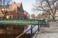 Bridge on a canal of Uppsala, Sweden Royalty Free Stock Photo