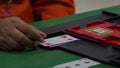 Bridge card game, during the Thailand National Games, Chiang Rai Games. Royalty Free Stock Photo