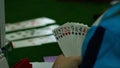 Bridge card game, during the Thailand National Games, Chiang Rai Games. Royalty Free Stock Photo