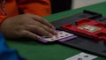 Bridge card game, during the Thailand National Games, Chiang Rai Games. Royalty Free Stock Photo