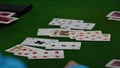 Bridge card game, during the Thailand National Games, Chiang Rai Games. Royalty Free Stock Photo