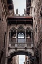 The Bridge of Carrer del Bisbe in Barcelona Royalty Free Stock Photo