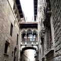 Bridge at Carrer del Bisbe in Barri Gotic Barcelona Royalty Free Stock Photo