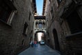 Barcelona, Spain - April, 2019: Bridge at Carrer del Bisbe in Barri Gotic, Barcelona. Spain Royalty Free Stock Photo