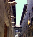 Bridge at Carrer del Bisbe in Barri Gotic, Barcelona. Spain Royalty Free Stock Photo