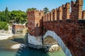 Bridge of Castelvecchio with arches over river Adige in Verona, Italy Royalty Free Stock Photo