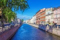 Bridge on the channel of Griboedov in St Petersburg, Royalty Free Stock Photo