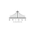 Bridge church religious concept vector design