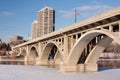 Bridge and City Landscape Royalty Free Stock Photo