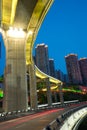 Bridge with city night scape,chongqing,china Royalty Free Stock Photo