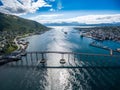 Bridge of city Tromso, Norway Royalty Free Stock Photo