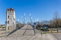 Bridge and climbing wall in Gronau Royalty Free Stock Photo