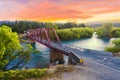 Bridge Clyde over Clutha river in the New Zealand Royalty Free Stock Photo