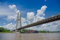 Bridge in Coca, Napo River,Ecuador's amazon basin Royalty Free Stock Photo