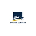 Bridge Company Logo designs with river for arch and building