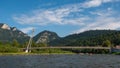 Bridge connecting Poland and Slovakia on the Dunajes River. Sromowce Nizne.