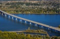 Bridge connecting Portland, OR and Vancouver, WA Royalty Free Stock Photo