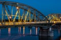 Bridge connecting two countries, Slovakia and Hungaria Royalty Free Stock Photo