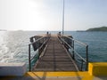 Bridge connects to the main pier and octa pier pillar errect from the sea water Royalty Free Stock Photo