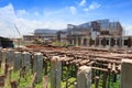 Bridge Construction Project: Temporary wood bracing