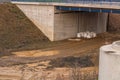 Bridge construction at A 44 to Duesseldorf. Royalty Free Stock Photo