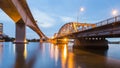 Bridge cross over river with twilight sky background Royalty Free Stock Photo