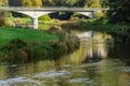 Bridge crossing river Semois in the Belgium Ardennes Royalty Free Stock Photo