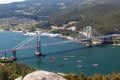 A bridge crossing the water