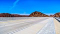 The bridge deck of the Mike O` Callaghan-Pat Tillman Memorial Bridge over the Colorado River at the Hoover Dam Royalty Free Stock Photo