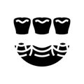 bridge dental procedure glyph icon vector illustration