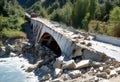 Bridge destroyed by earthquake Royalty Free Stock Photo