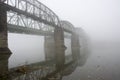 Bridge disappears in the fog