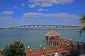 Bridge and dock over water