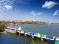 Bridge on the Dona Paula cape. Goa. Royalty Free Stock Photo