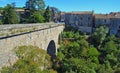 Bridge entering the village of Montolieu Aude Languedoc - Roussillon France.