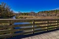 bridge during Fall colors over the Kickapoo River near Lafarge at the Kickapoo Valley reserve