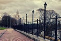 Bridge fence wrought with lights