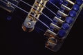 Bridge and Fine Tuners on Electric Guitar Royalty Free Stock Photo