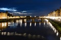 The bridge in the Florence Italy night photography Royalty Free Stock Photo