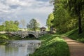 Bridge in Gatchina Park in summer Royalty Free Stock Photo