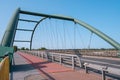 Bridge in Gdansk, Poland. Two lines for pedestrians and bikers. Empty bridge, no people, no cars Royalty Free Stock Photo