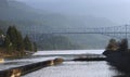 Bridge of the Gods, Oregon-Washington states. Royalty Free Stock Photo