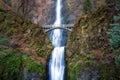 Bridge going over a river with Multnomah Falls Royalty Free Stock Photo