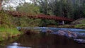 The bridge at Greenwaters Park in Oakridge, Oregon Royalty Free Stock Photo