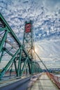 Bridge greets the early morning sun Royalty Free Stock Photo