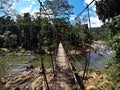 Bridge hanging over the river Royalty Free Stock Photo