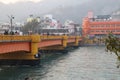 The bridge at haridwar beautifully made and ganga river flowing