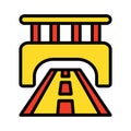 Bridge, Highway Isolated Vector Icon That Can Be Easily Modified Or Edited