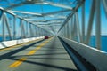 Bridge and highway over water with motion blur Royalty Free Stock Photo