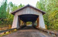 Bridge house shape,scene of the Cedar creek grist mill in the morning,Washington,usa. Royalty Free Stock Photo